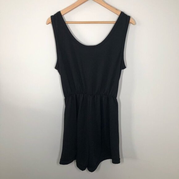 FANTASTIC Fawn Black Tank Shorts Romper Size Large - Picture 5 of 6